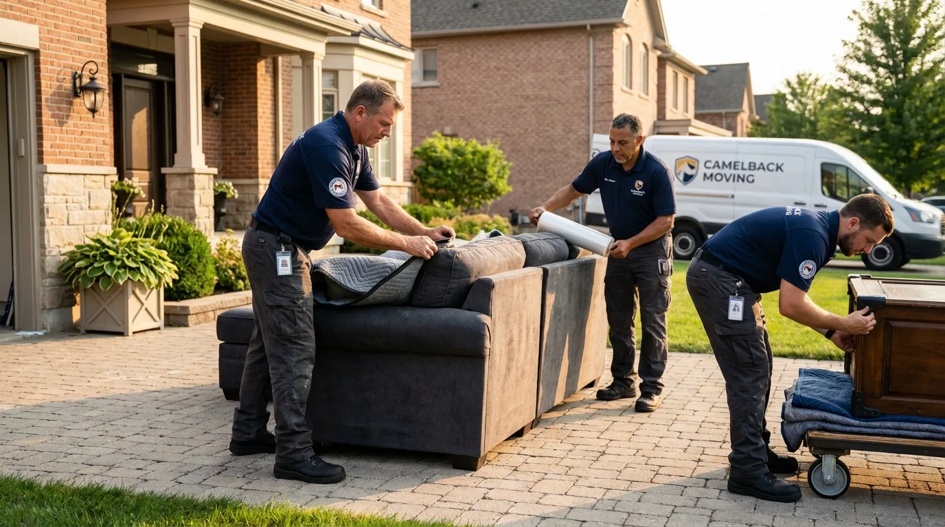 Large estate moving crew wrapping furniture in Manchester, TN